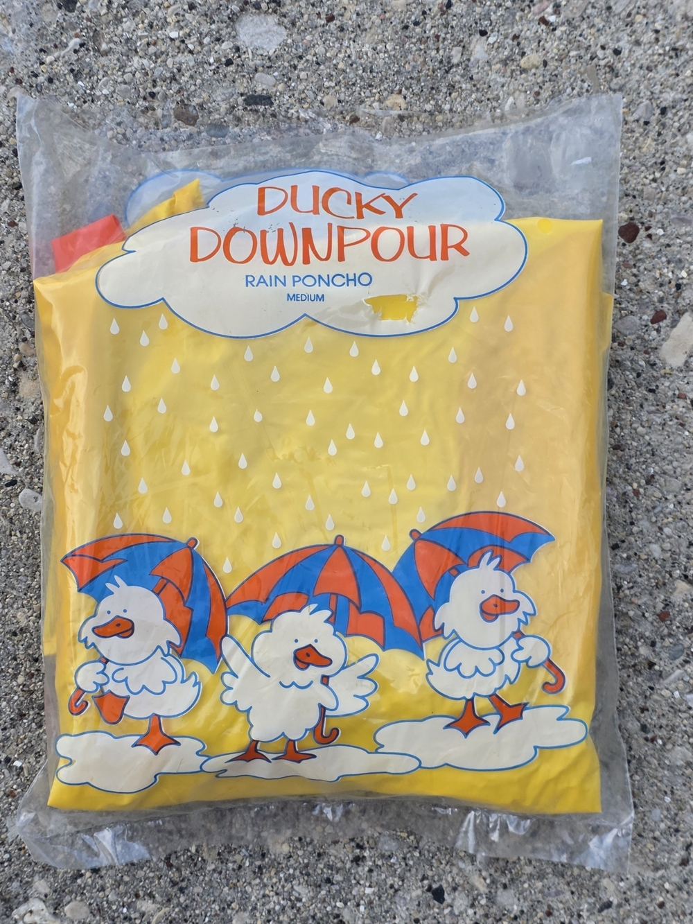 Vintage 1991 Avon Ducky Downpour Duck Hood Rain Poncho NOS